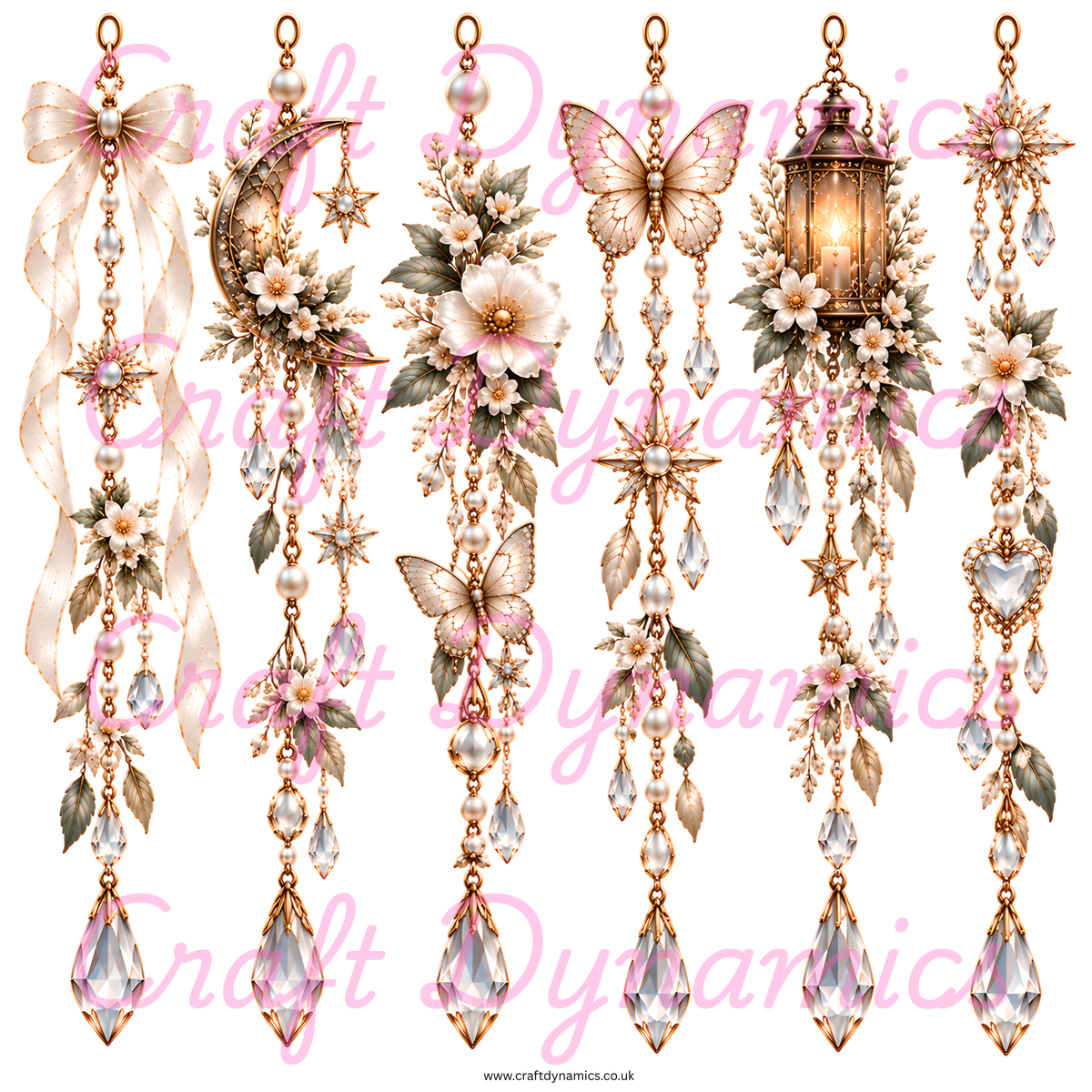 UVDTF Decal Sheet – Ready to Apply Transfers - Fairy Danglers 2