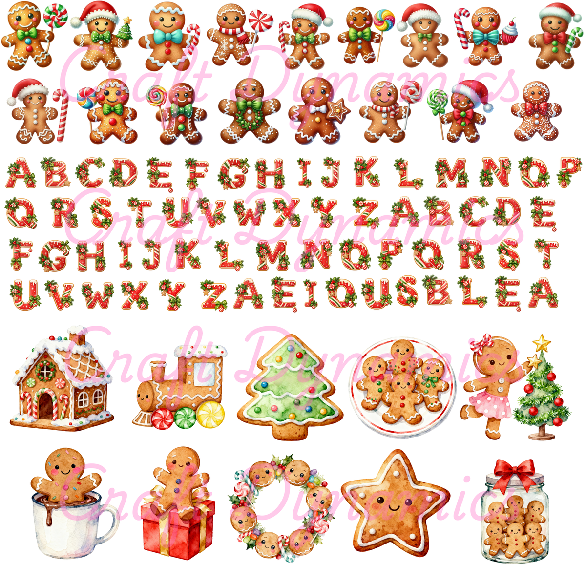 UVDTF Decal Sheet – Ready to Apply Transfers - Gingerbread Sheet