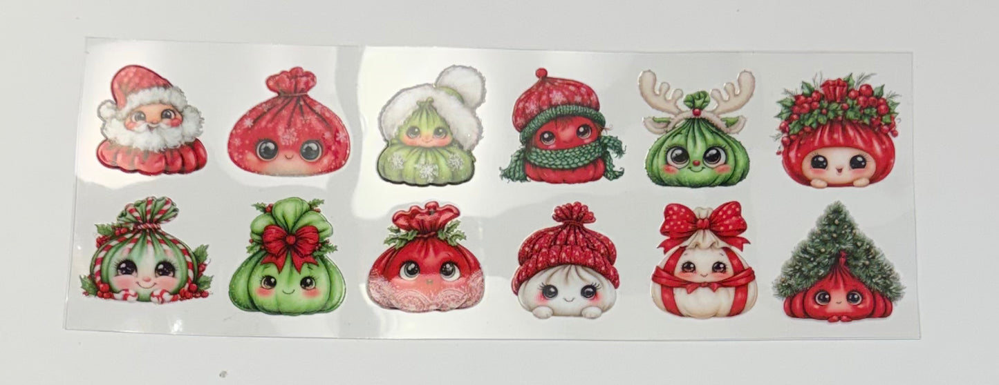 Mini UVDTF Decal Sheet – Ready to Apply Transfers - Xmas Puddings