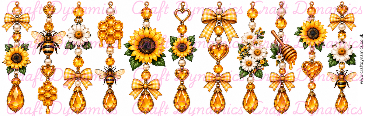Mini UVDTF Decal Sheet – Ready to Apply Transfers - Mini Sweet as Honey Danglers
