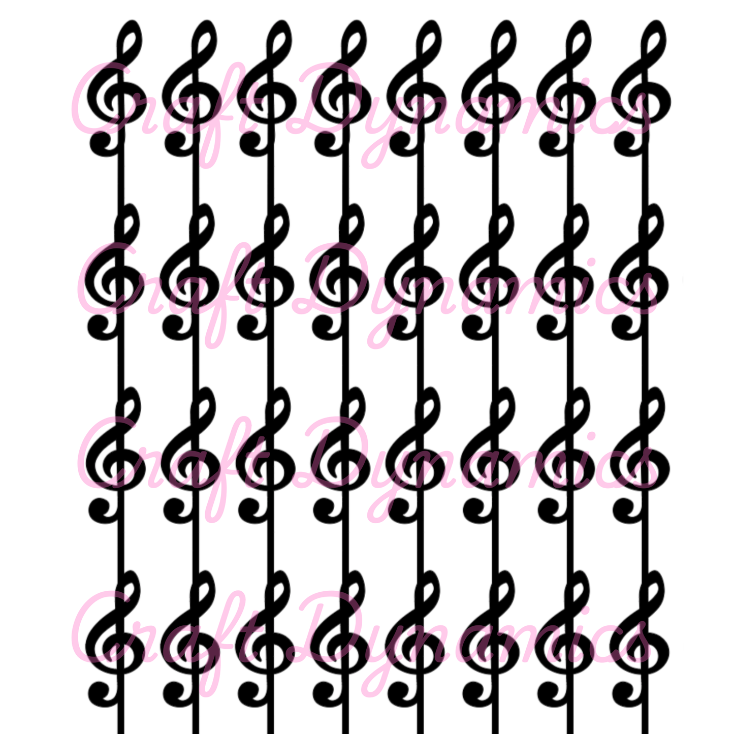 Treble Clef Music Notes - A4 Sheet