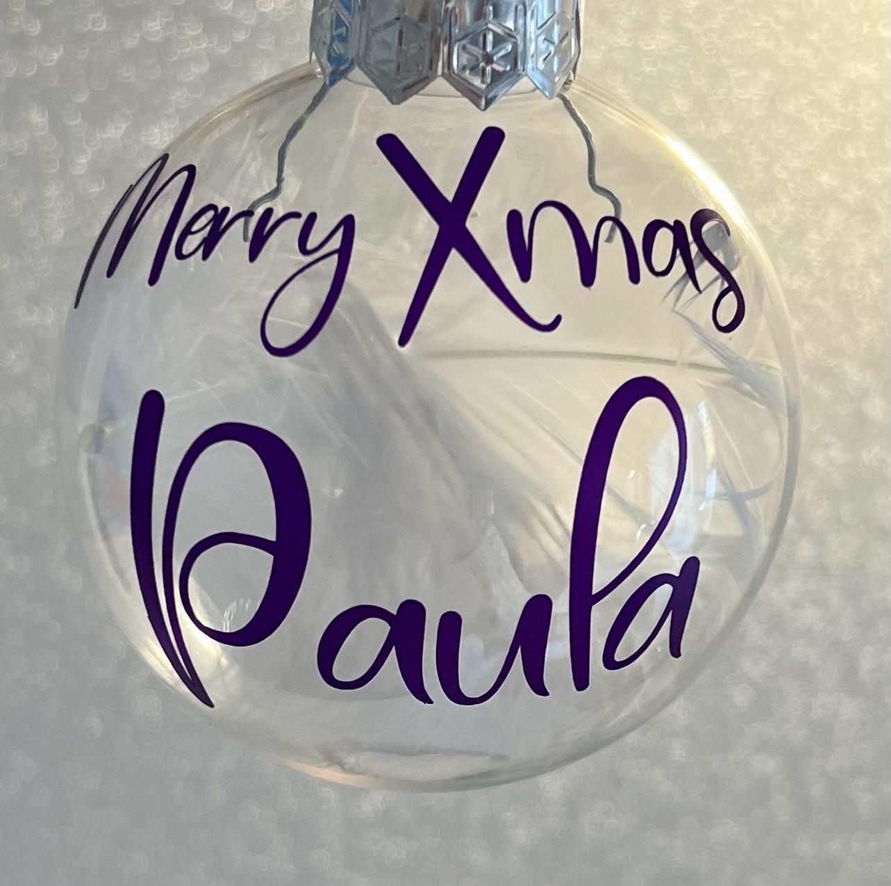 Personalised Plastic Christmas Baubles secret Santa Christmas gifts decoration