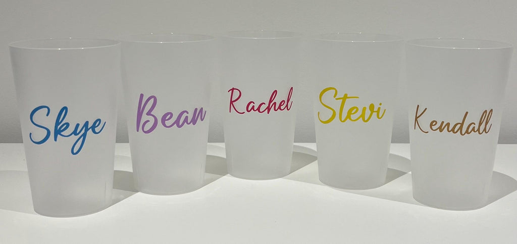 Personalised Plastic Frosted Cup 300ml or 500ml Special Occasion Birthday Celebration Hen Party Wedding stag do