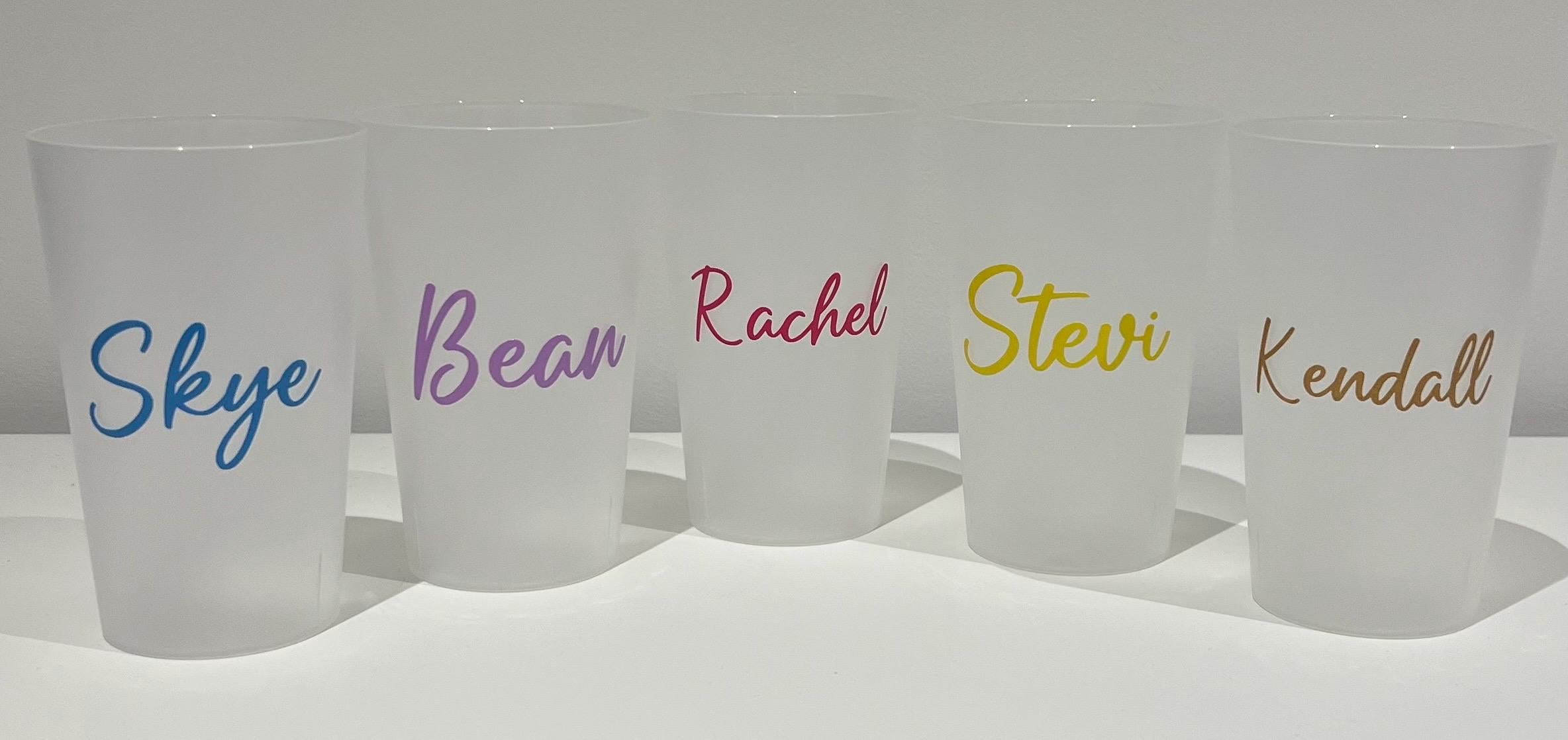 Personalised Plastic Frosted Cup 300ml or 500ml Special Occasion Birthday Celebration Hen Party Wedding stag do