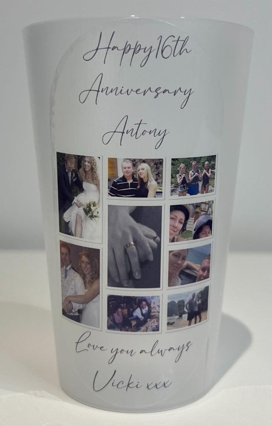 Plastic Frosted Cup, personalised with your logo or image. Business/brand promotion Special Occasion Birthday Celebration Hen/stag do