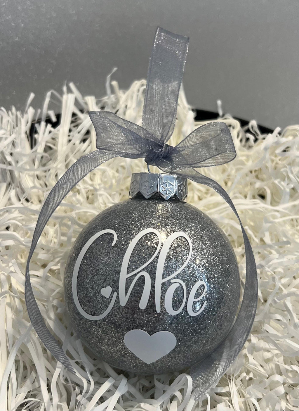 Personalised glitter filled Plastic Christmas Baubles secret Santa Christmas gifts decoration
