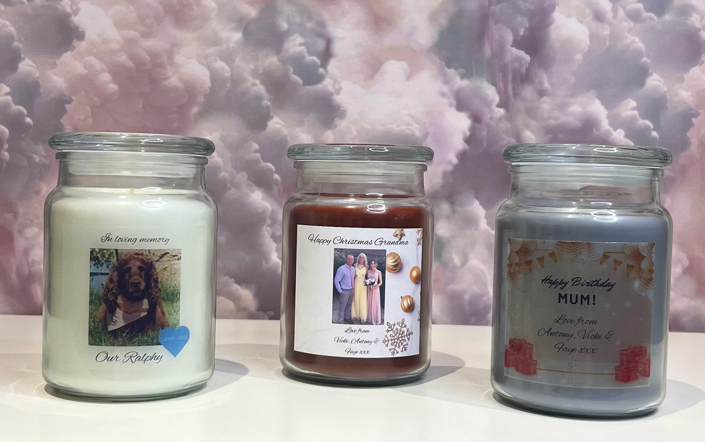 Personalised candles for all occasions Special Occasion Birthday Celebration memorial secret Santa personalised gifts
