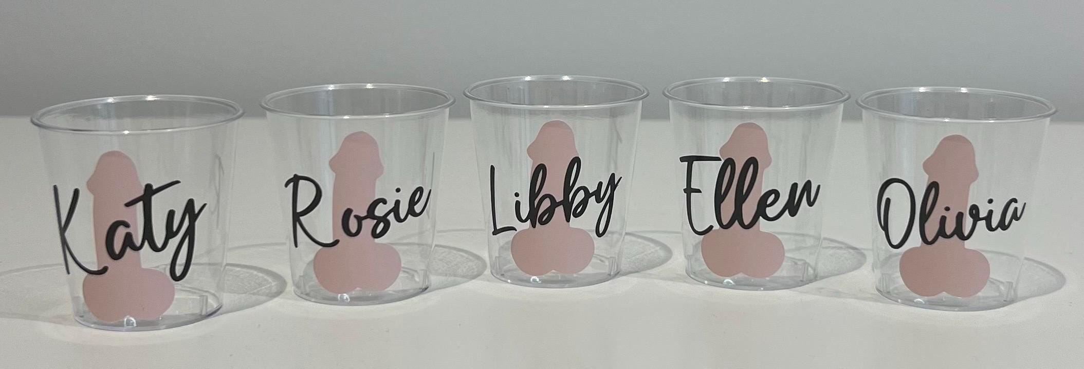 Personalised Willy Hen Do Plastic Shot Glasses Hen Party Bride tribe I Do Crew Hen Night