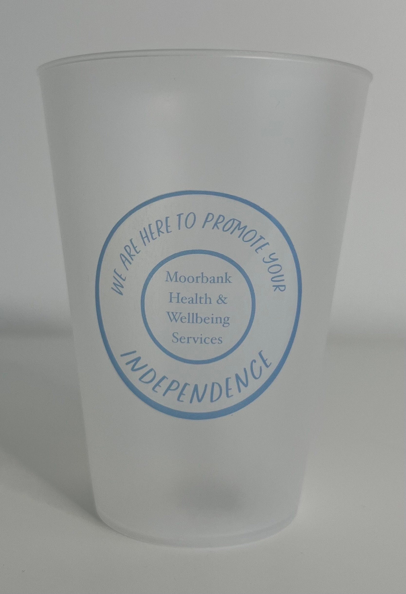 Plastic Frosted Cup, personalised with your logo or image. Business/brand promotion Special Occasion Birthday Celebration Hen/stag do