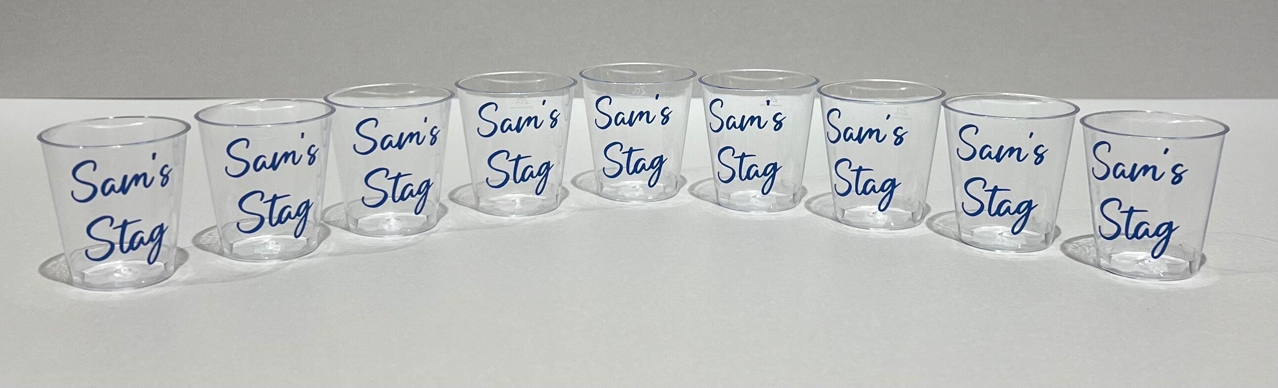 Personalised Plastic Shot Glasses Birthday milestone Hen Party Bride tribe I Do Crew Hen Night special occasion