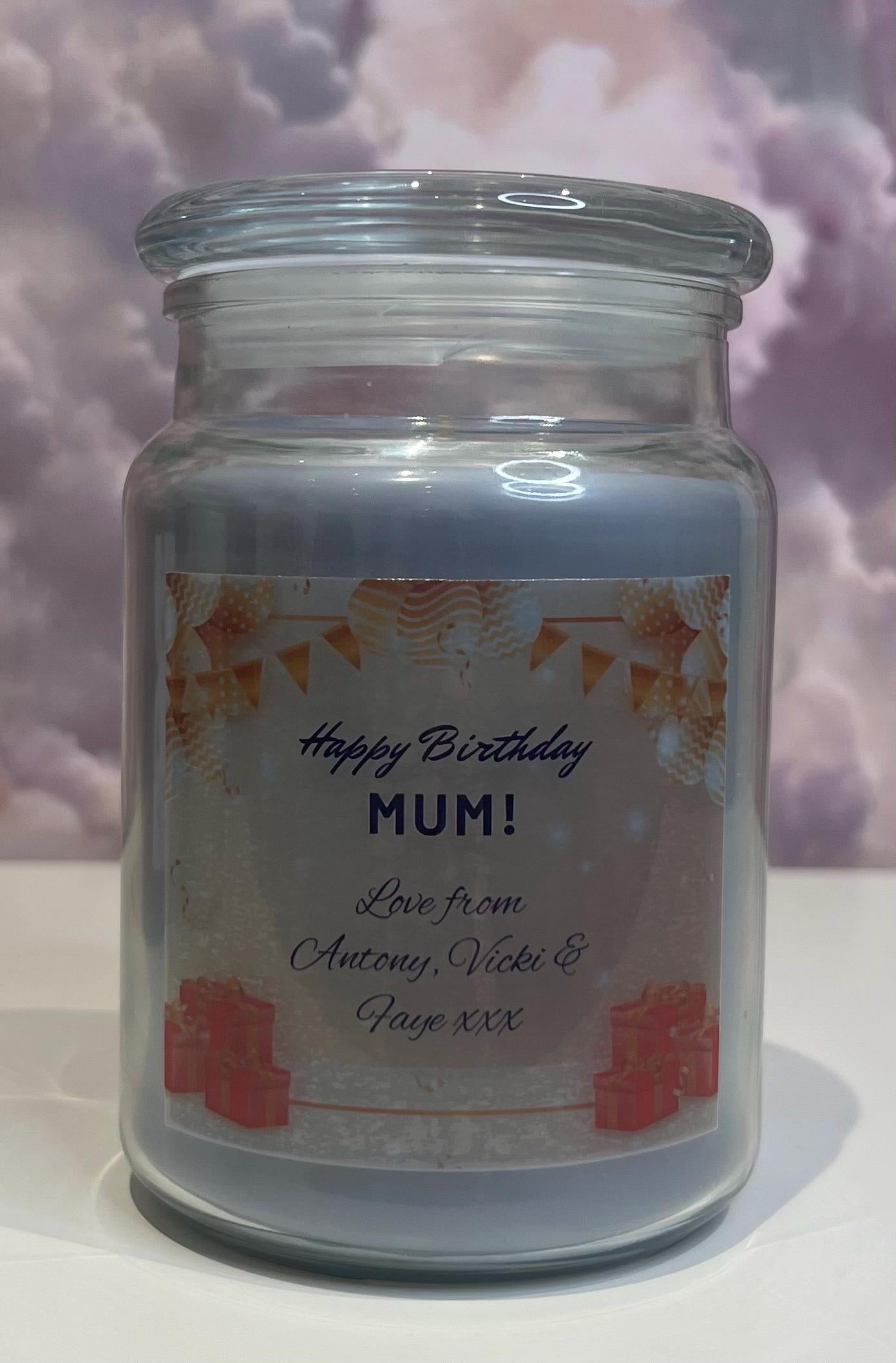 Personalised candles for all occasions Special Occasion Birthday Celebration memorial secret Santa personalised gifts
