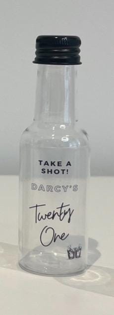 Personalised Take a shot plastic bottles 60ml Special Occasion Birthday Celebration Hen Party Wedding stag do