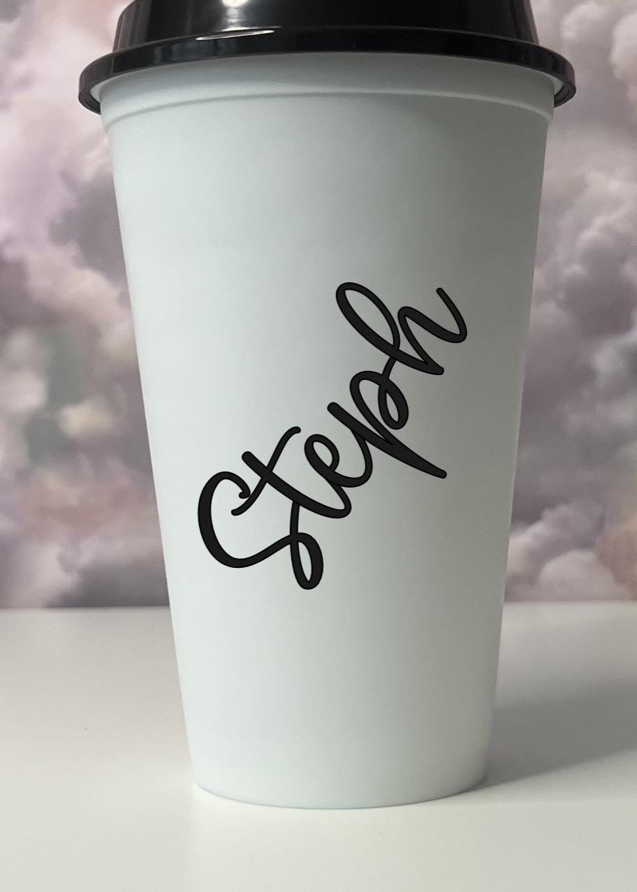 Personalised Hot Cup Reusable Travel mug custom design coffee cup secret Santa Baby Shower Birthday gift