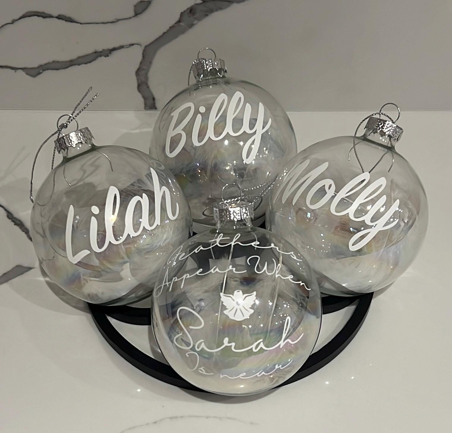 Personalised Plastic Christmas Baubles secret Santa Christmas gifts decoration