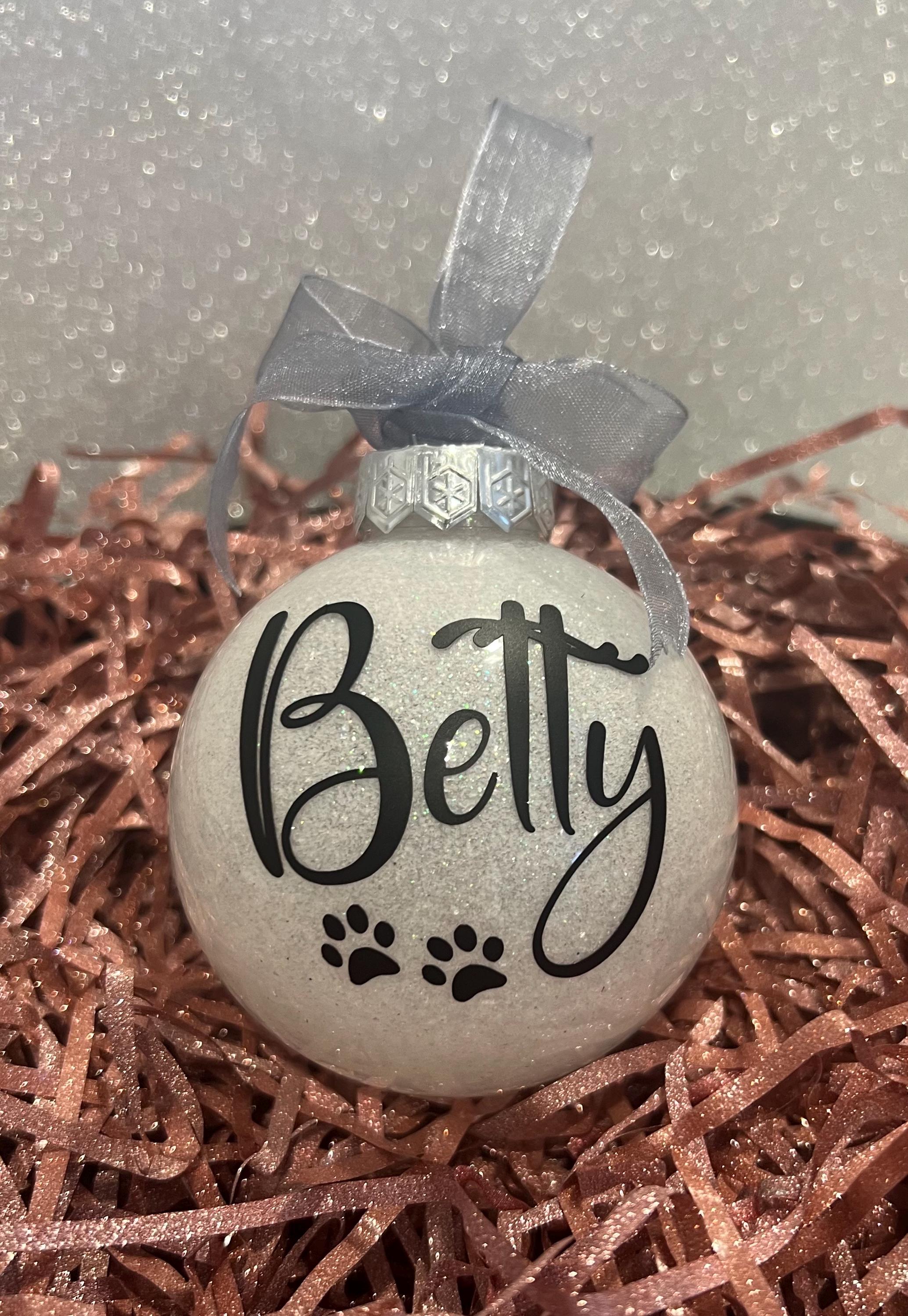 Personalised glitter filled Plastic Christmas Baubles secret Santa Christmas gifts decoration