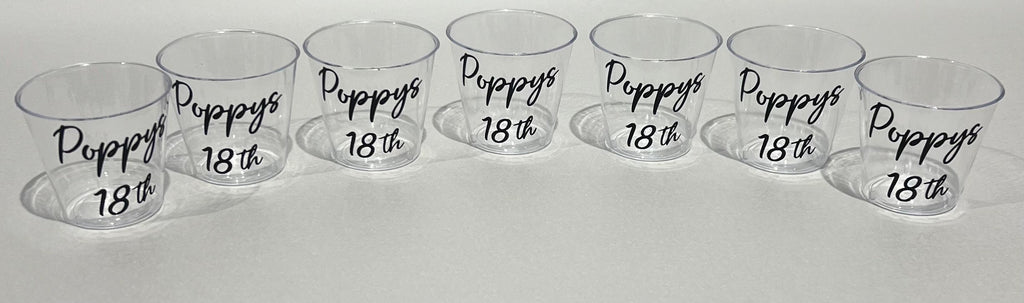 Personalised Plastic Shot Glasses Birthday milestone Hen Party Bride tribe I Do Crew Hen Night special occasion