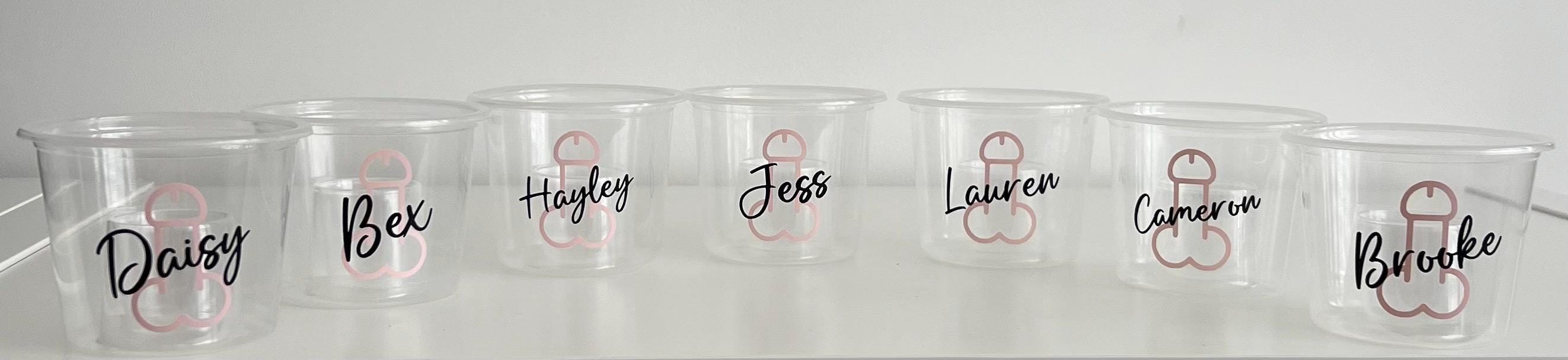 Personalised Willy Hen Do Plastic jäger Shot Glasses Hen Party Bride tribe I Do Crew Hen Night