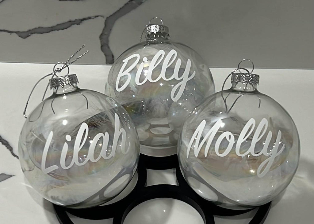 Personalised Plastic Christmas Baubles secret Santa Christmas gifts decoration
