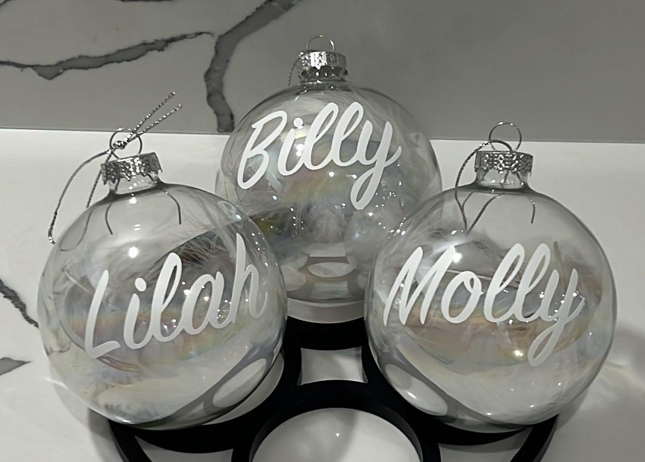 Personalised Plastic Christmas Baubles secret Santa Christmas gifts decoration