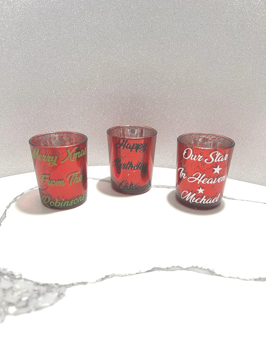 Personalised T-Light holder Gift Special Occasion Memorial Easter Mothers Day Fathers Day Christmas Presents