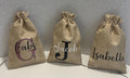 Personalised Mini Jute Bags Reindeer dust bags Christmas Gifts Children Christmas Presents party favours