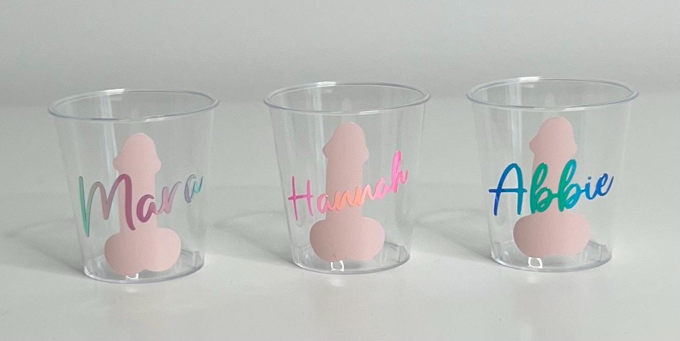 Personalised Willy Hen Do Plastic Shot Glasses Hen Party Bride tribe I Do Crew Hen Night