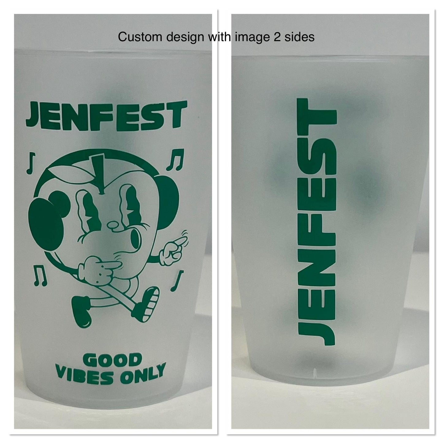 Personalised Plastic Frosted Cup 300ml or 500ml Special Occasion Birthday Celebration Hen Party Wedding stag do