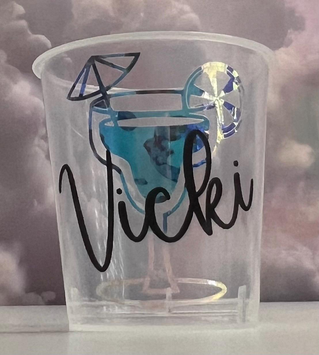 Personalised Plastic Shot Glasses Holidays Hen Party Getaway Gifts Favours