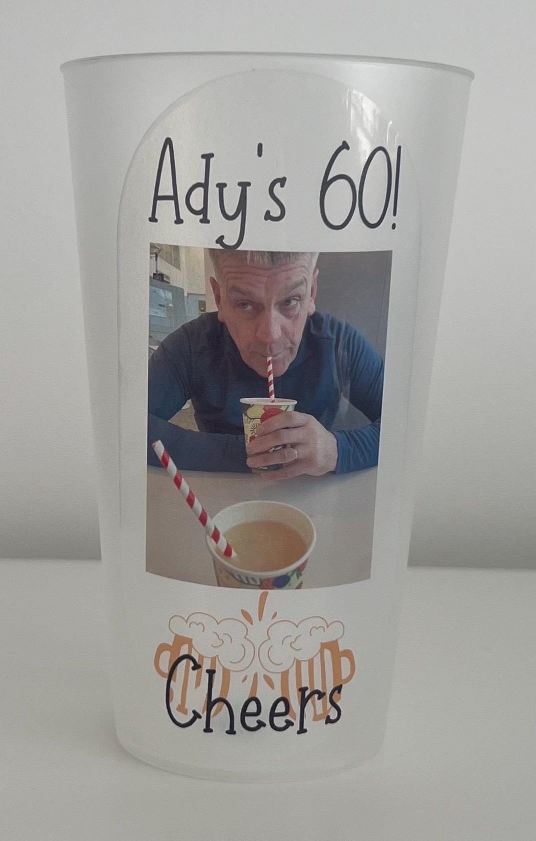 Plastic Frosted Cup, personalised with your logo or image. Business/brand promotion Special Occasion Birthday Celebration Hen/stag do