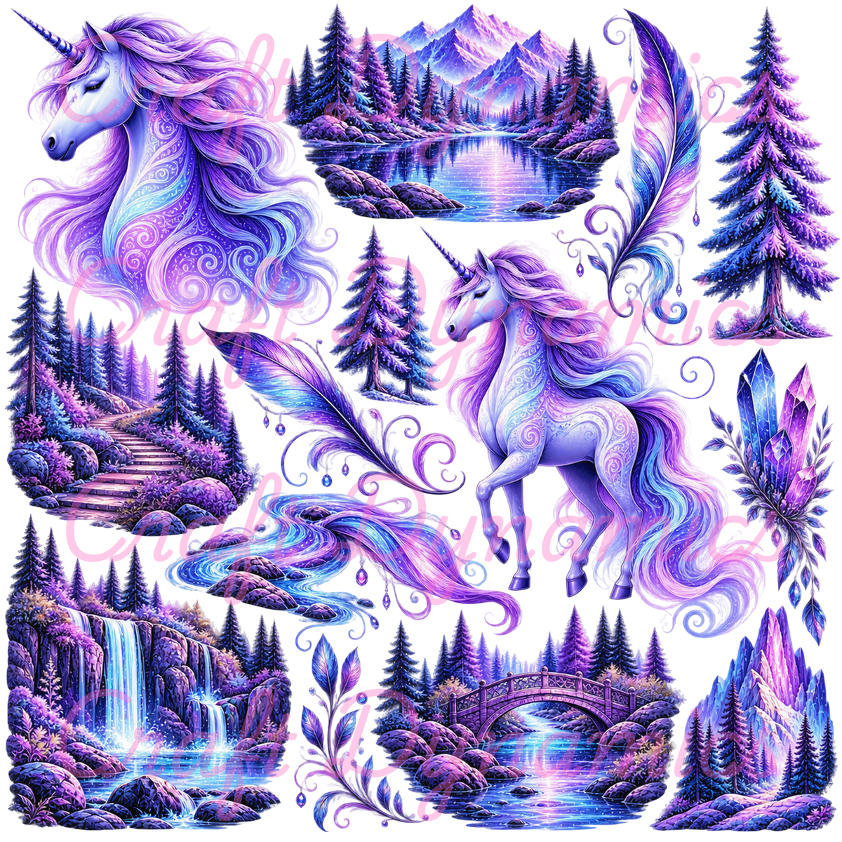 UVDTF Decal Sheet – Ready to Apply Transfers -Enchanted Unicorn