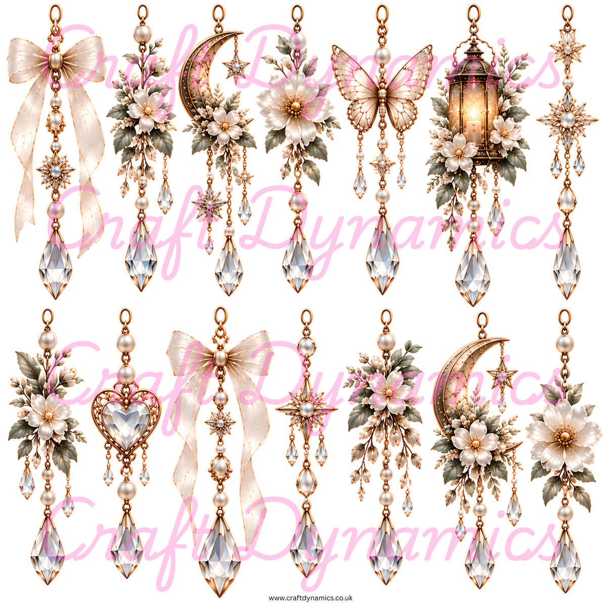 UVDTF Decal Sheet – Ready to Apply Transfers - Fairy Danglers 1