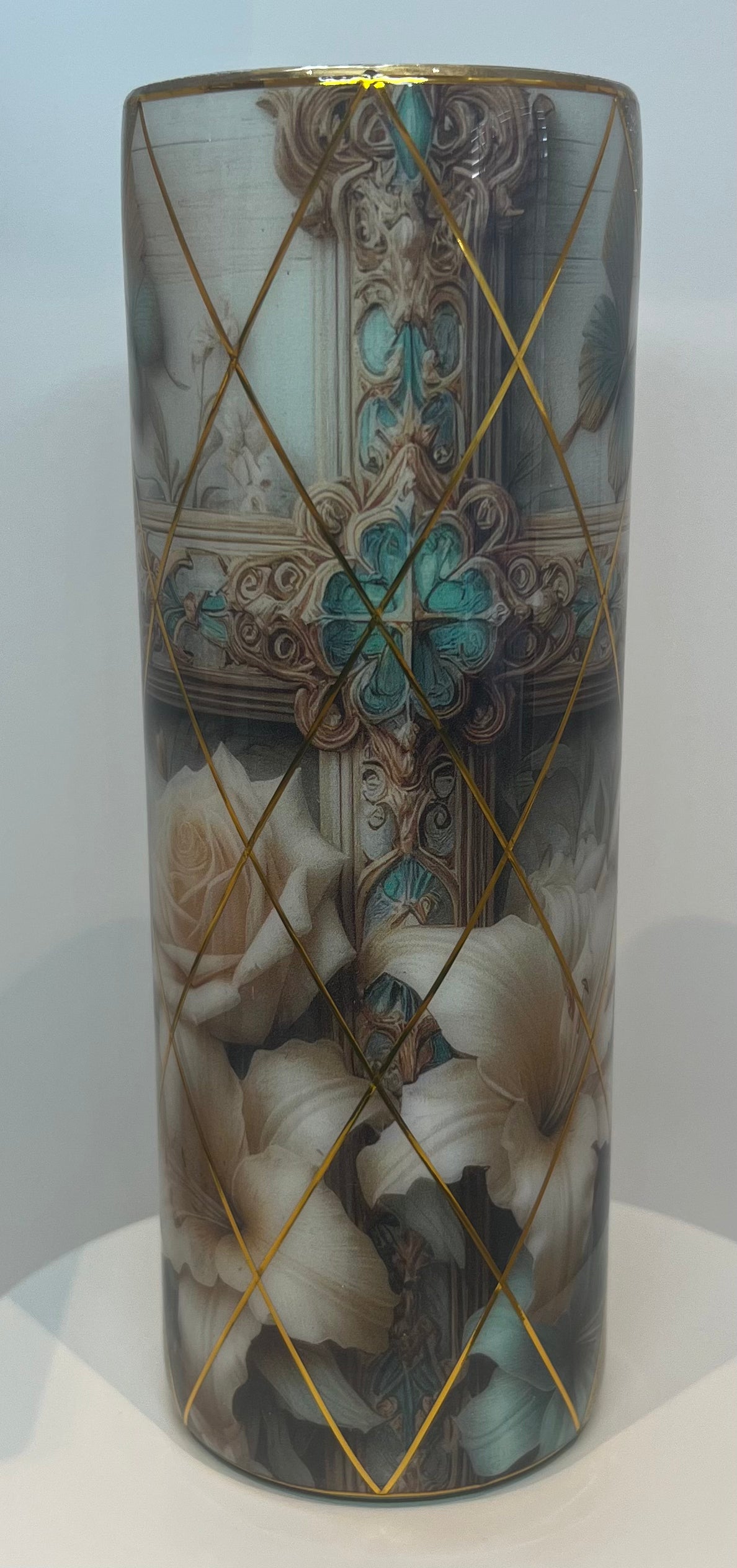 Waffle #5 Argyle Cross & Flowers