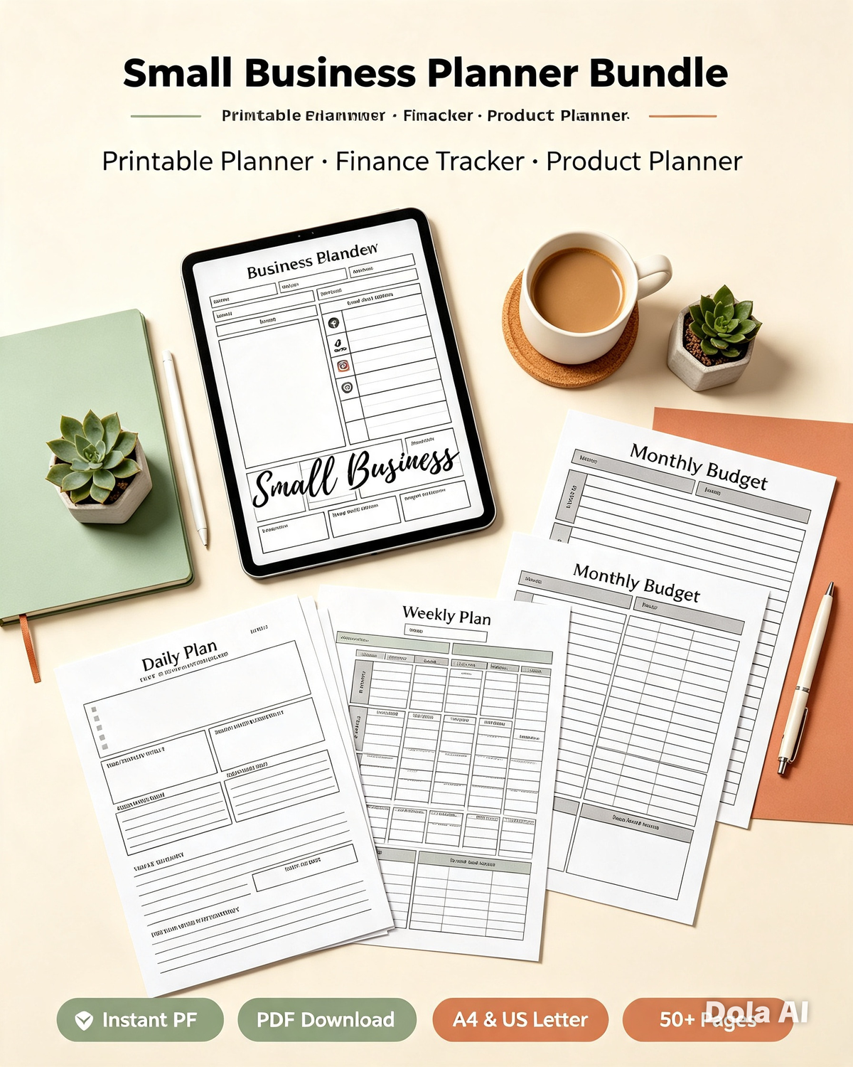 Small Business Planner | Printable Business Planner | Small Business Organizer | Business Finance & Goal Planner | Digital Download