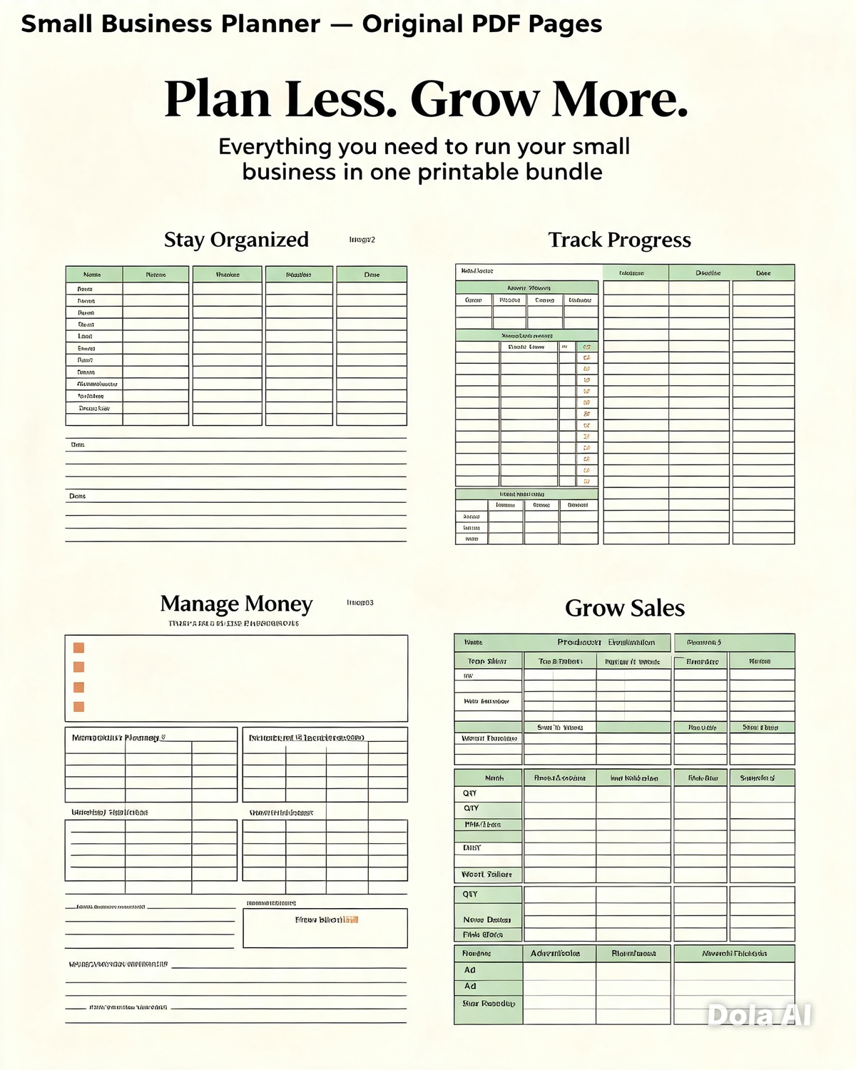 Small Business Planner | Printable Business Planner | Small Business Organizer | Business Finance & Goal Planner | Digital Download