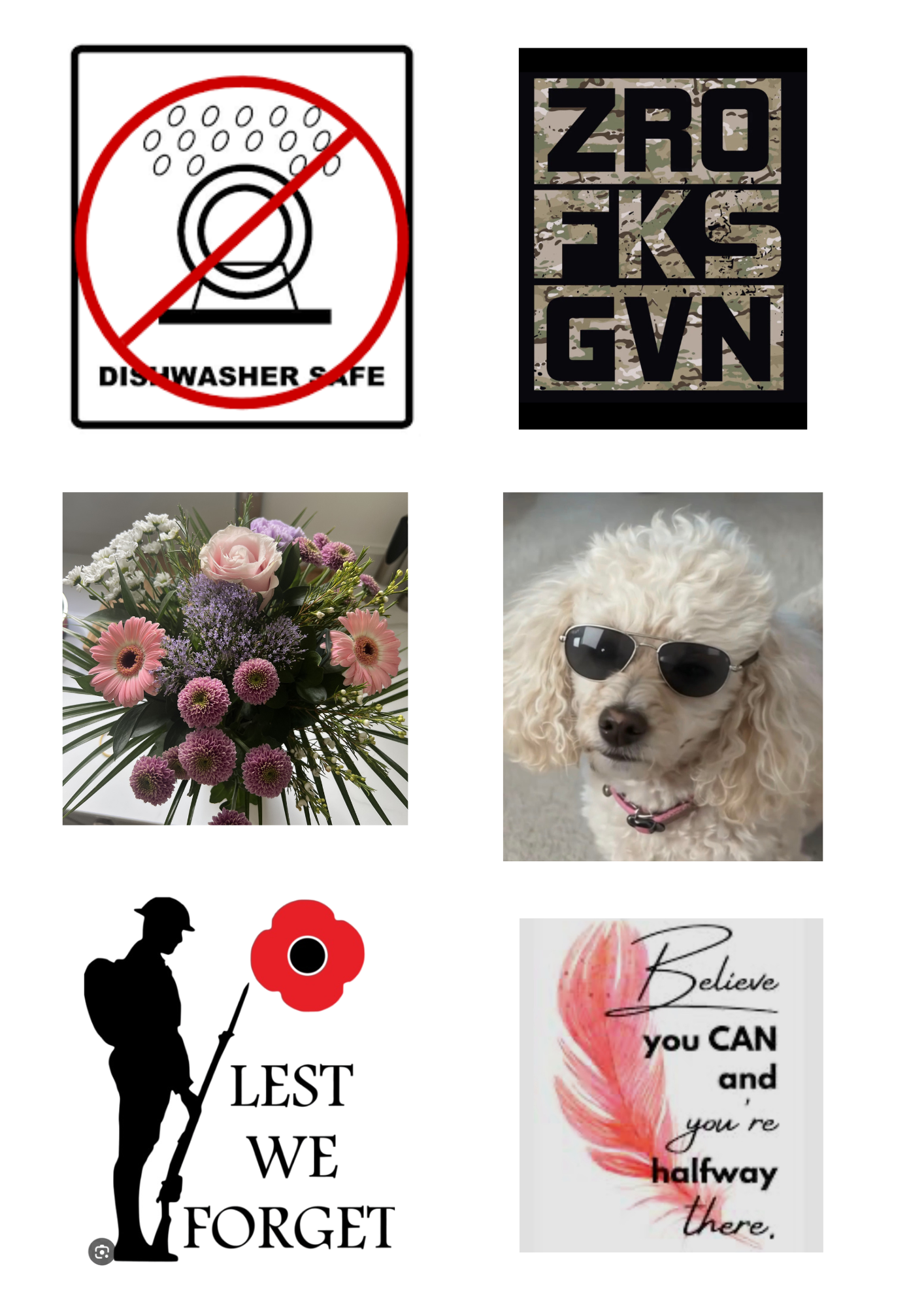 Personalised Photo or Logo Vinyl Sheet – A4 Custom Print (Up to 6 Images) | Clear or White Vinyl