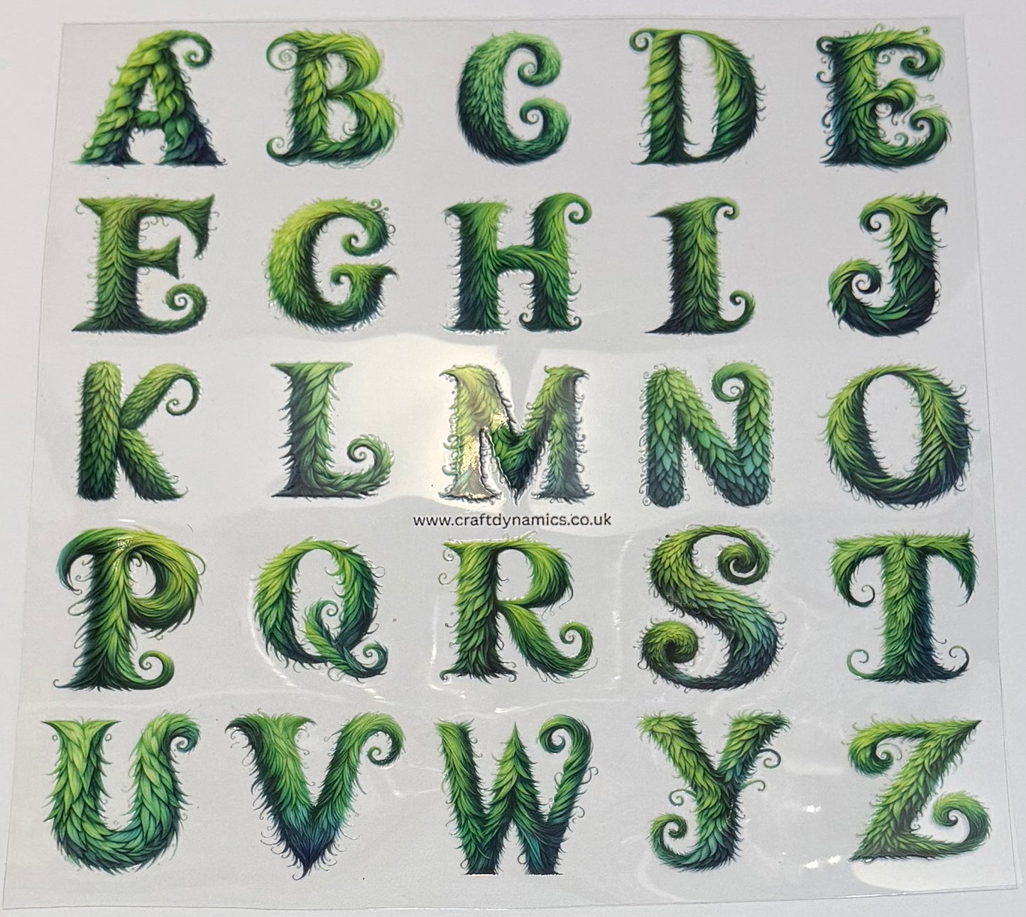 UVDTF Decal Sheet – Ready to Apply Transfers - Xmas Grinch Alphabet