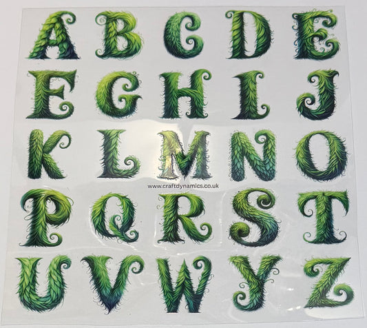 UVDTF Decal Sheet – Ready to Apply Transfers - Xmas Grinch Alphabet