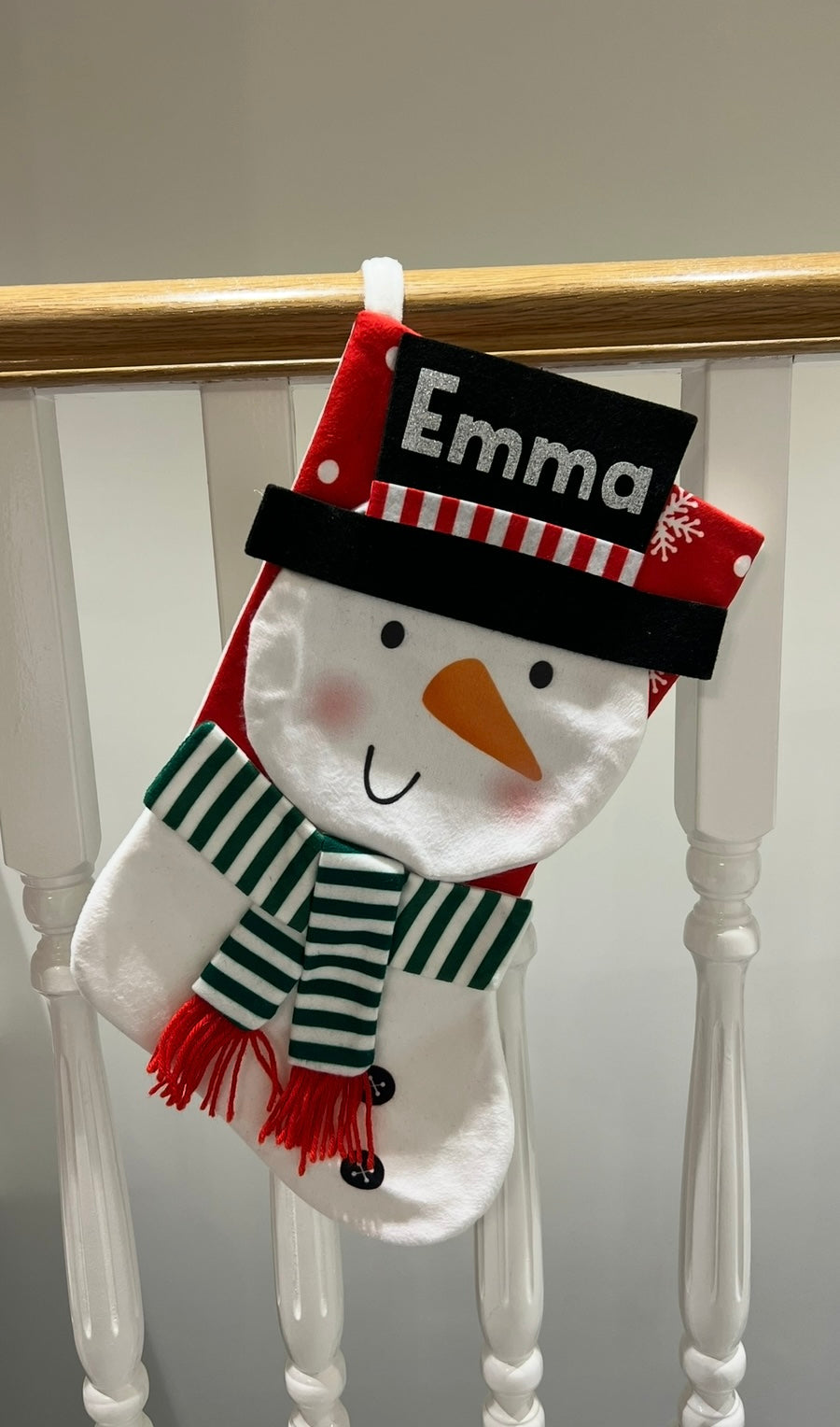 Personalised Snowman Christmas Stocking – Custom Name