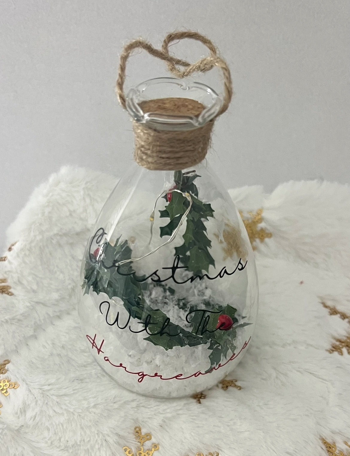 Personalised Christmas Light-Up Teardrop Ornament