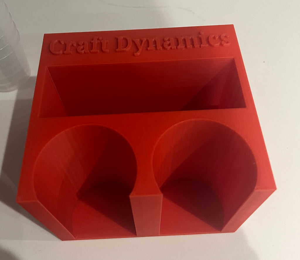 Compact 3D Printed Resin Pot holder with Built-In Stick & Desk Organiser