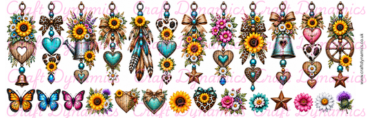 Mini UVDTF Decal Sheet – Ready to Apply Transfers - Mini Boho Danglers