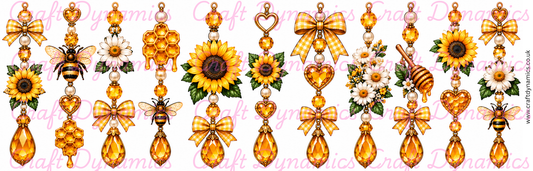 Mini UVDTF Decal Sheet – Ready to Apply Transfers - Mini Sweet as Honey Danglers