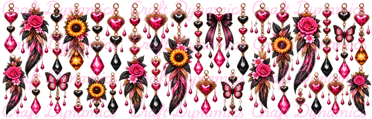 Mini UVDTF Decal Sheet – Ready to Apply Transfers - Mini Pink Cow Danglers