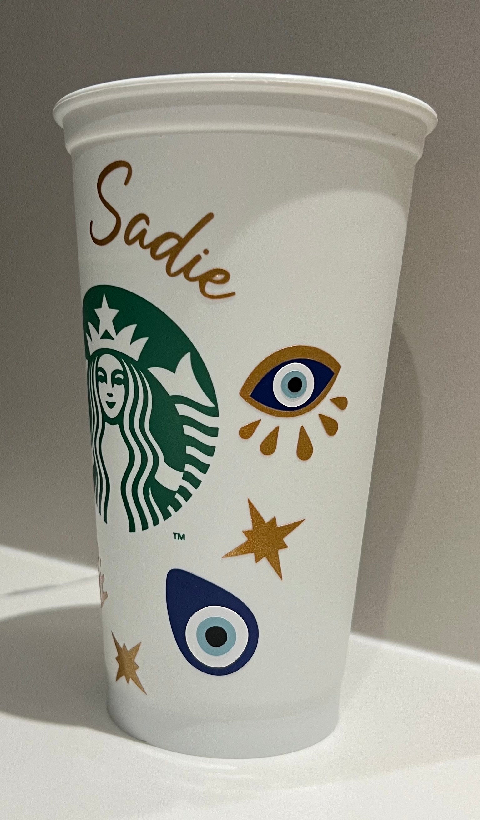 Evil Eye Starbucks Hot Cup Reusable Travel mug Personalised