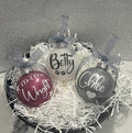 Personalised glitter filled Plastic Christmas Baubles secret Santa Christmas gifts decoration