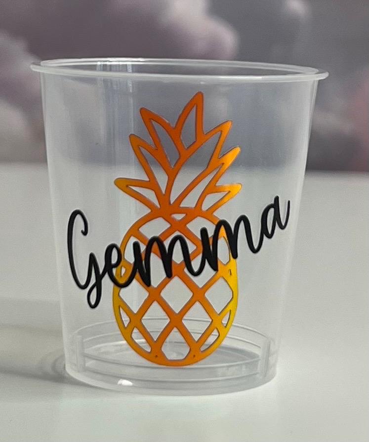 Personalised Plastic Shot Glasses Holidays Hen Party Getaway Gifts Favours