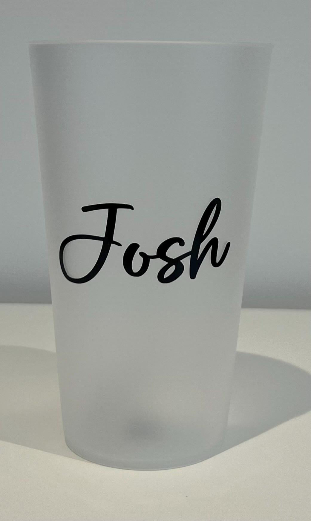 Personalised Plastic Frosted Cup 300ml or 500ml Special Occasion Birthday Celebration Hen Party Wedding stag do