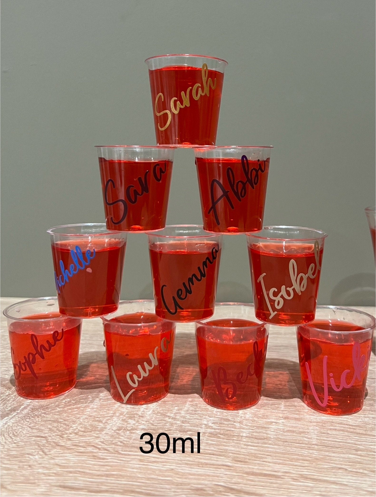 Personalised Plastic Shot Glasses Birthday milestone Hen Party Bride tribe I Do Crew Hen Night special occasion