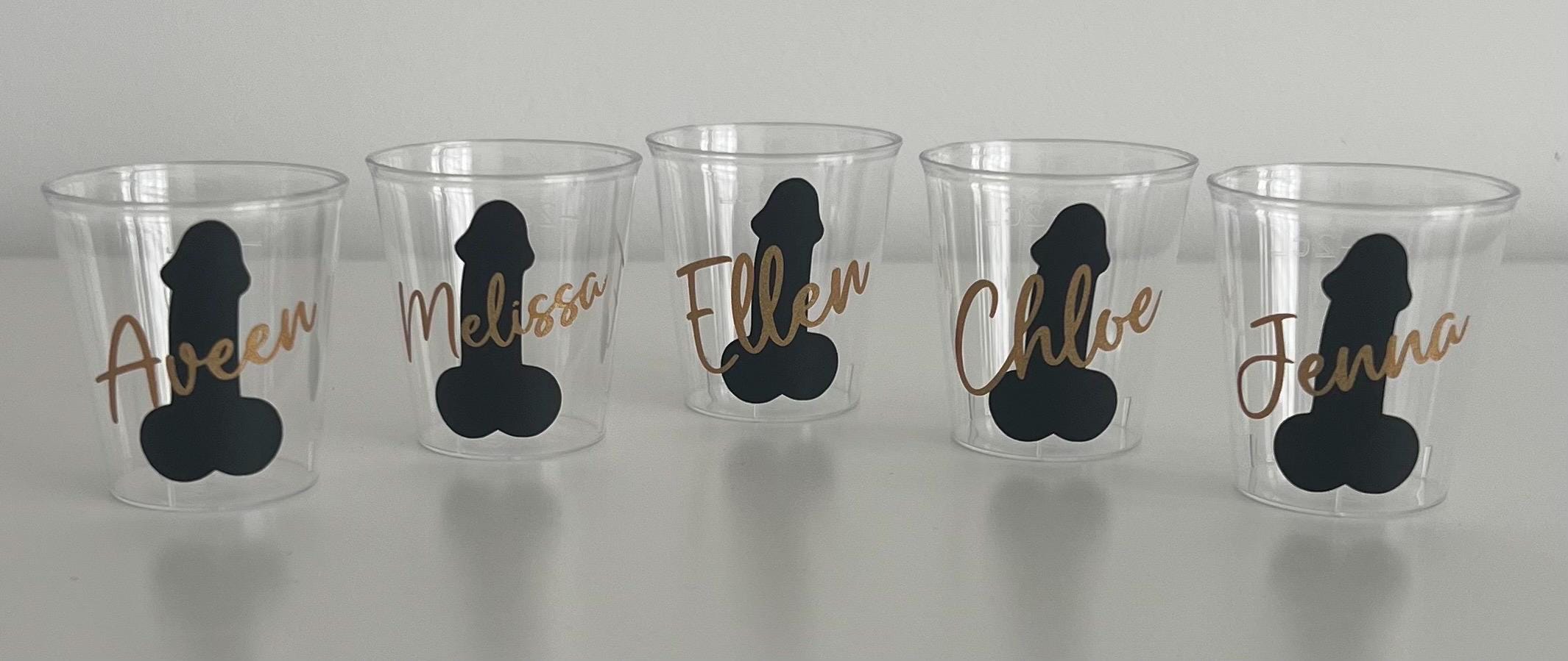 Personalised Willy Hen Do Plastic Shot Glasses Hen Party Bride tribe I Do Crew Hen Night