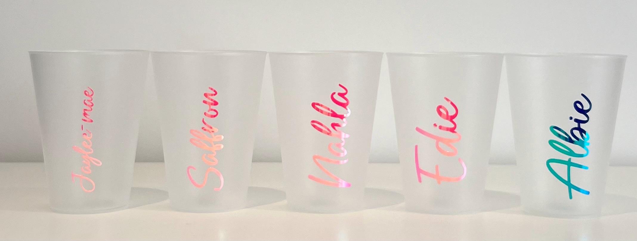 Personalised Plastic Frosted Cup 300ml or 500ml Special Occasion Birthday Celebration Hen Party Wedding stag do